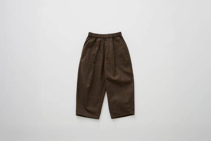 eLfinFolk <br>エルフィンフォルク<br>【26awご予約】<br>Block Check Barrel Pants<br>21_elf-262F33