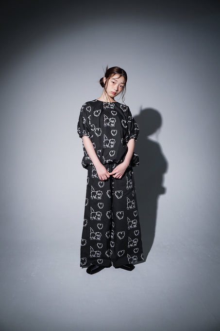 UNIONINI<br>ユニオニーニ<br>【27ssご予約】<br>cat & heart long pants<br>PT-120
