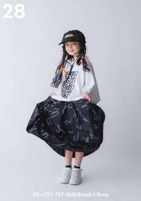 NUNUFORME<br> ヌヌフォルム<br>【27ssご予約 2月入荷予定】<br>うねうねロゴスカート<br>28-nf27-727-268