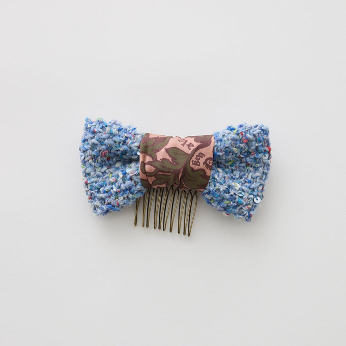 eLfinFolk <br>エルフィンフォルク<br>【26awご予約】<br>Tweed Ribbon Hair Comb<br>30_elf-262A48