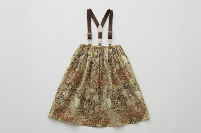 eLfinFolk エルフィンフォルク<br>【27ssご予約】<br>FLoraL Reverie Suspenders Skirt<br>30_elf-271F29