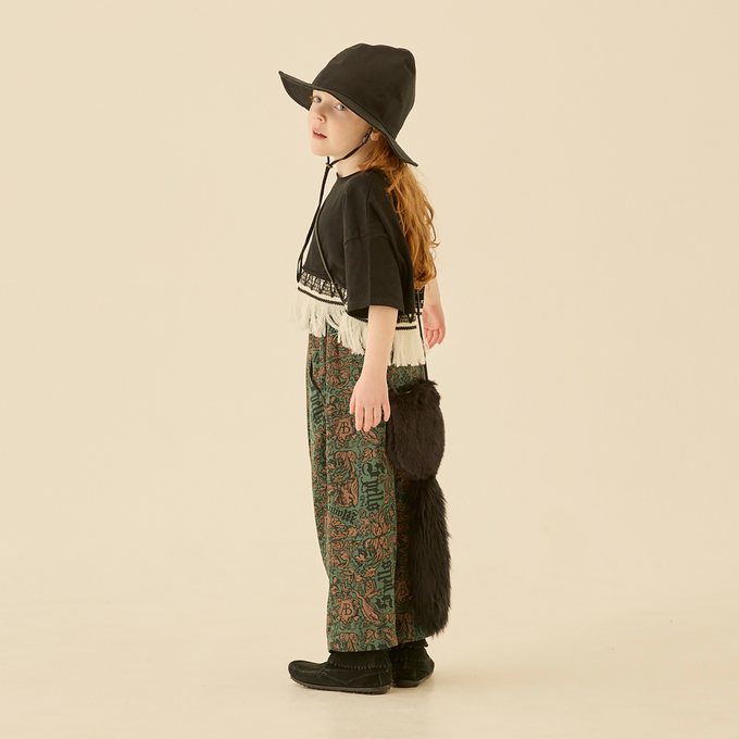 eLfinFolk <br>エルフィンフォルク<br>Magic Spell print Vintage Satin Pants<br>elf-242F08/F09/F10