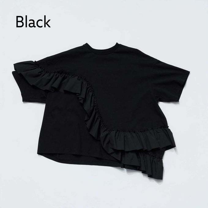 NUNUFORME<br> ヌヌフォルム<br>【27ssご予約 2月入荷予定】<br>新型ラウンドフリルＴシャツ<br>37-nc27-830-729