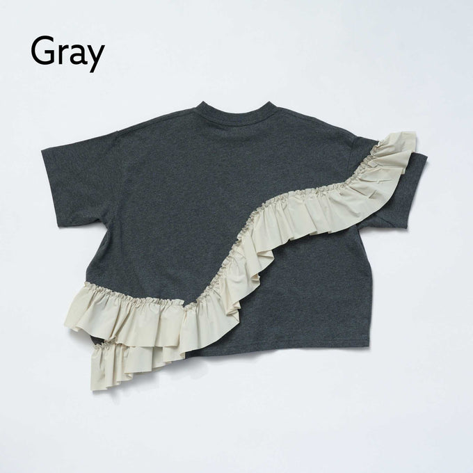 NUNUFORME<br> ヌヌフォルム<br>【27ssご予約 2月入荷予定】<br>新型ラウンドフリルＴシャツ<br>37-nc27-830-729