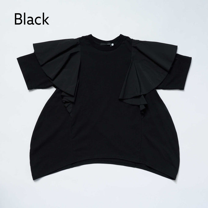 NUNUFORME<br> ヌヌフォルム<br>【27ssご予約 2月入荷予定】<br>コクーンフリルＴシャツ<br>38-nc27-853-729
