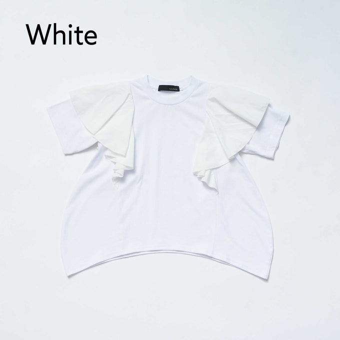 NUNUFORME<br> ヌヌフォルム<br>【27ssご予約 2月入荷予定】<br>コクーンフリルＴシャツ<br>38-nc27-853-729
