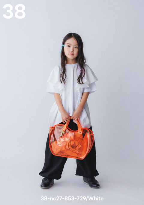 NUNUFORME<br> ヌヌフォルム<br>【27ssご予約 2月入荷予定】<br>コクーンフリルＴシャツ<br>38-nc27-853-729