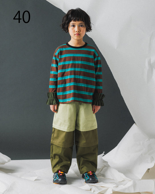 NUNUFORME<br> ヌヌフォルム<br>【26awご予約 8月入荷予定】<br>ボーダーダブルフリルスリーブT<br>40-nf26-999-724