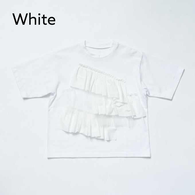 NUNUFORME<br> ヌヌフォルム<br>【27ssご予約 2月入荷予定】<br>ミルフィーユフリルＴシャツ<br>44-nc27-861-731