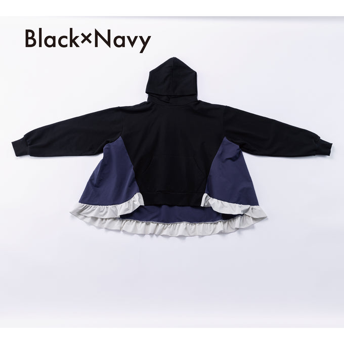 NUNUFORME<br> ヌヌフォルム<br>【26awご予約 8月入荷予定】<br>ミックスフリルパーカー<br>44-nf26-879-728