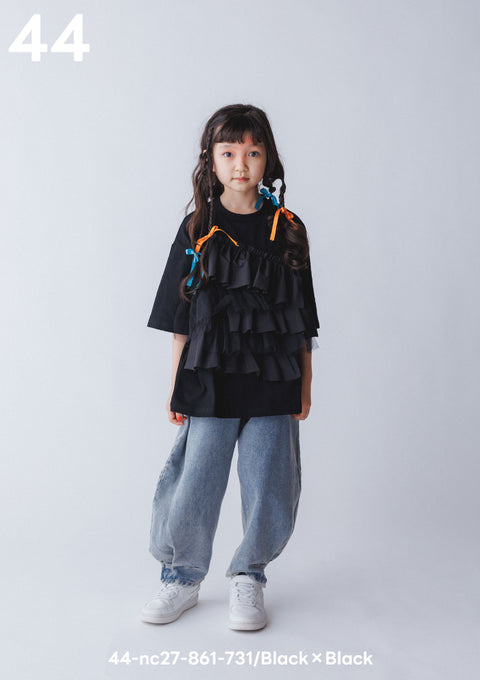 NUNUFORME<br> ヌヌフォルム<br>【27ssご予約 2月入荷予定】<br>ミルフィーユフリルＴシャツ<br>44-nc27-861-731