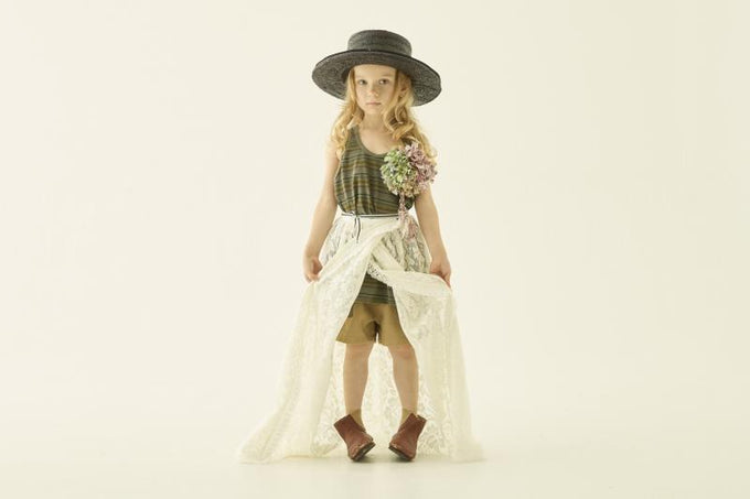 eLfinFolk エルフィンフォルク<br>【27ssご予約】<br>Flora Lace Apron Skirt<br>47_elf-271F46