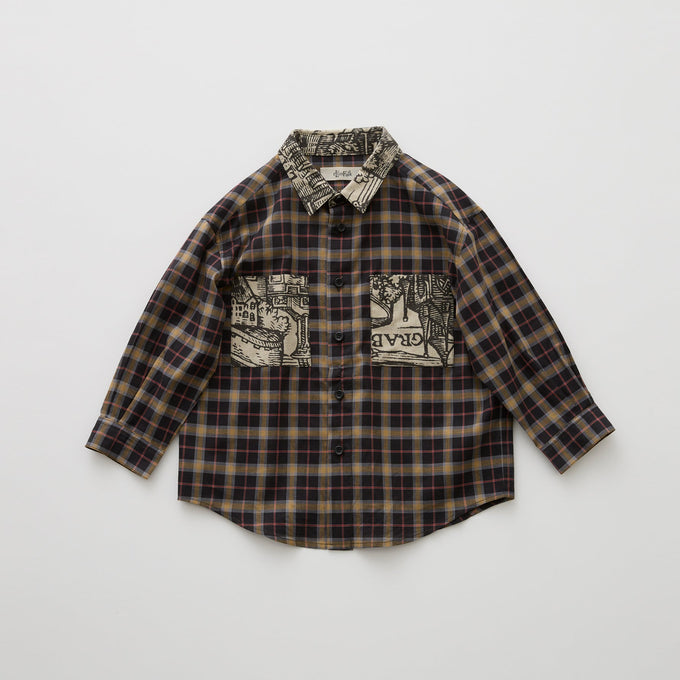 eLfinFolk <br>エルフィンフォルク<br>【26awご予約】<br>Brit Check Shirts<br>04_elf-262F08