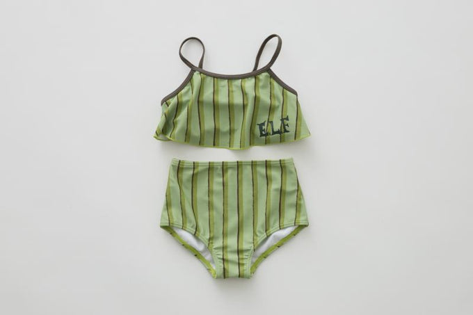 eLfinFolk エルフィンフォルク<br>【27ssご予約】<br>Double Stripe Girls Swim Wear<br>53_elf-271J52