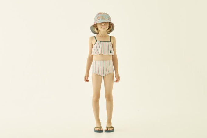 eLfinFolk エルフィンフォルク<br>【27ssご予約】<br>Double Stripe Girls Swim Wear<br>53_elf-271J52