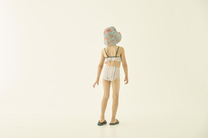 eLfinFolk エルフィンフォルク<br>【27ssご予約】<br>Double Stripe Girls Swim Wear<br>53_elf-271J52