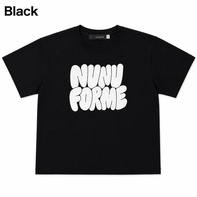 NUNUFORME<br> ヌヌフォルム<br>【27ssご予約 3月入荷予定】<br>バブルロゴ ショート丈T<br>nf27-866-19