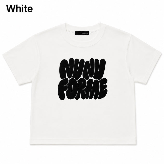 NUNUFORME<br> ヌヌフォルム<br>【27ssご予約 3月入荷予定】<br>バブルロゴ ショート丈T<br>nf27-866-19