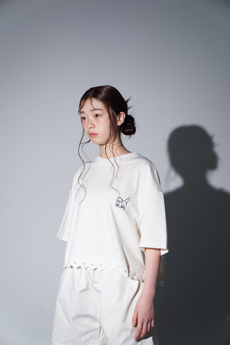 UNIONINI<br>ユニオニーニ<br>【27ssご予約】<br>cat cropped tee<br>CS-100