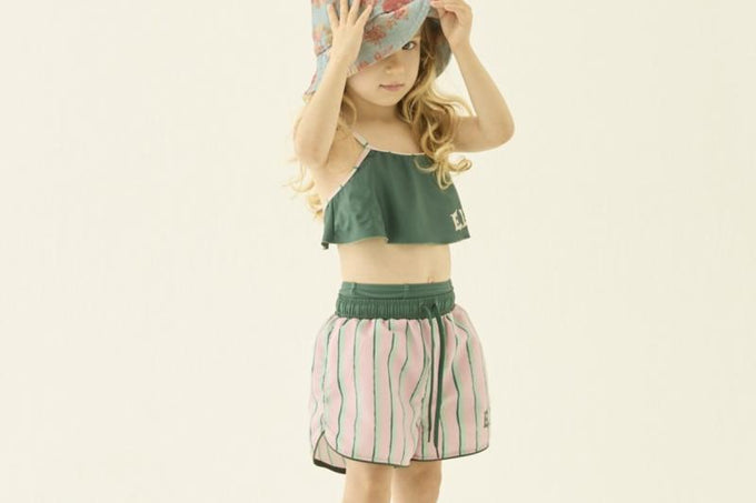 eLfinFolk エルフィンフォルク<br>【27ssご予約】<br>Double Stripe Girls surf shorts<br>57_elf-271F56