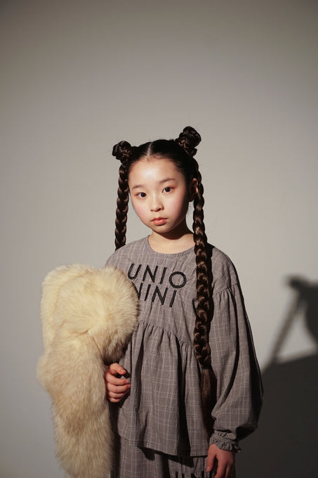 UNIONINI<br>ユニオニーニ<br>【26awご予約9-10月入荷予定】<br>checked blouse<br>BL-035