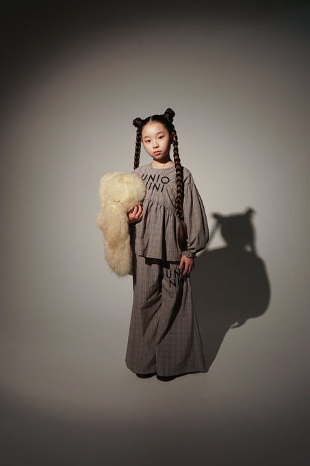 UNIONINI<br>ユニオニーニ<br>【26awご予約9-10月入荷予定】<br>checked flare long pants<br>PT-128