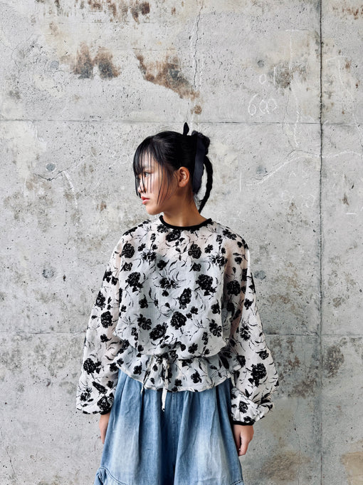 TOBOGGAN<br> トボガン<br>sheer blouse