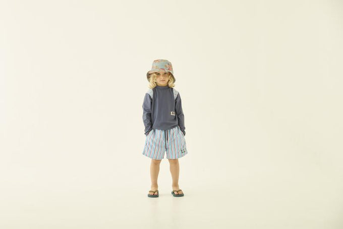 eLfinFolk エルフィンフォルク<br>【27ssご予約】<br>Double Stripe Boys Surf Shorts<br>65_elf-271F64