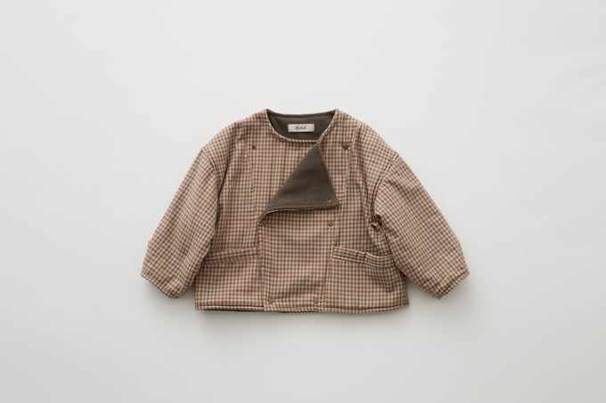 eLfinFolk <br>エルフィンフォルク<br>【26awご予約】<br>Country Check Short Coat<br>07_elf-262F14