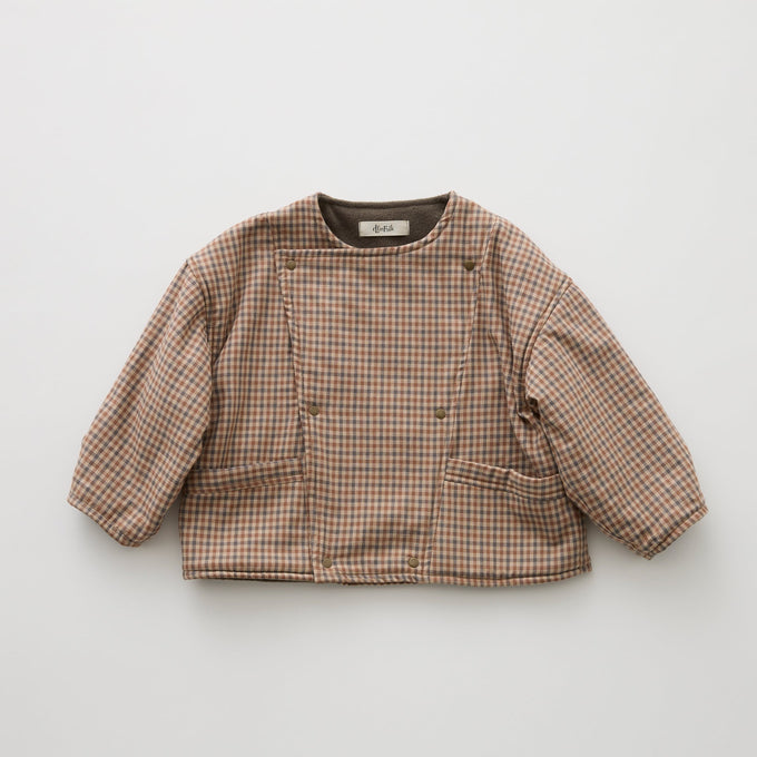 eLfinFolk <br>エルフィンフォルク<br>【26awご予約】<br>Country Check Short Coat<br>07_elf-262F14
