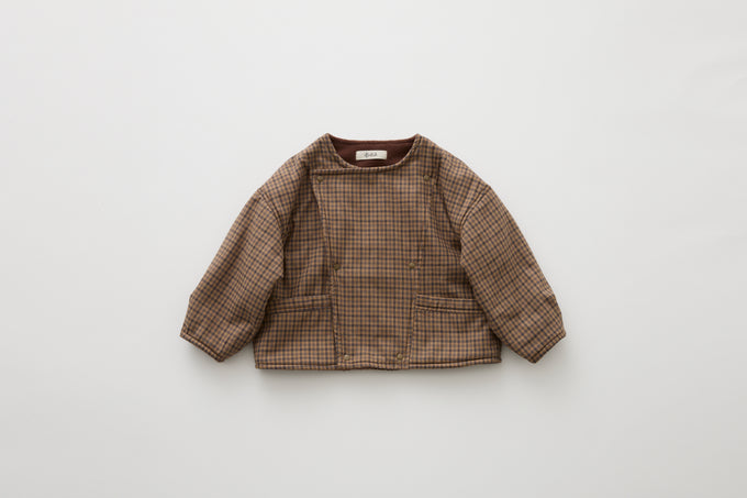 eLfinFolk <br>エルフィンフォルク<br>【26awご予約】<br>Country Check Short Coat<br>07_elf-262F14