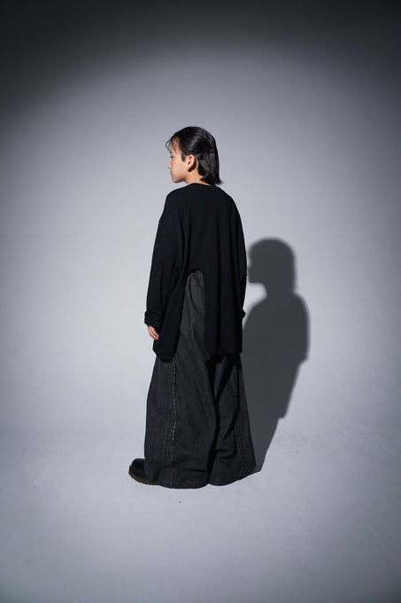 UNIONINI<br>ユニオニーニ<br>【27ssご予約】<br>tuck & frill big jeans<br>PT-138