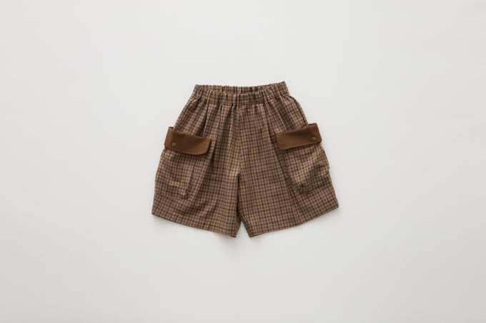 eLfinFolk <br>エルフィンフォルク<br>【26awご予約】<br>Country Check Cargo Shorts<br>08_elf-262F16