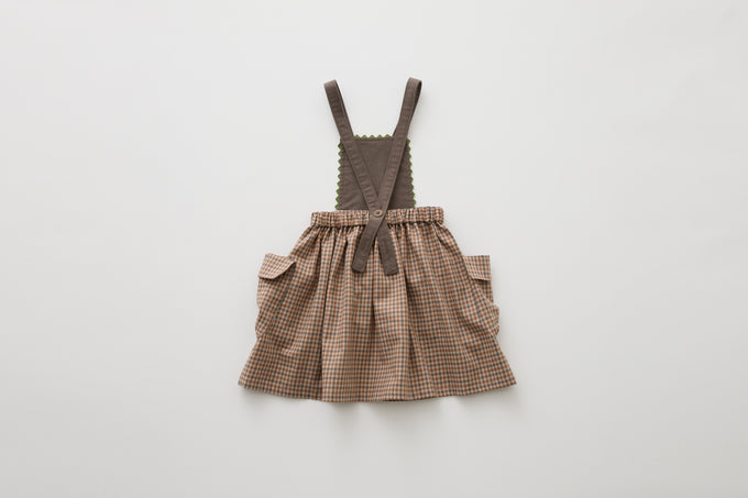eLfinFolk <br>エルフィンフォルク<br>【26awご予約】<br>Country Check Pinafore Dress<br>09_elf-262F18