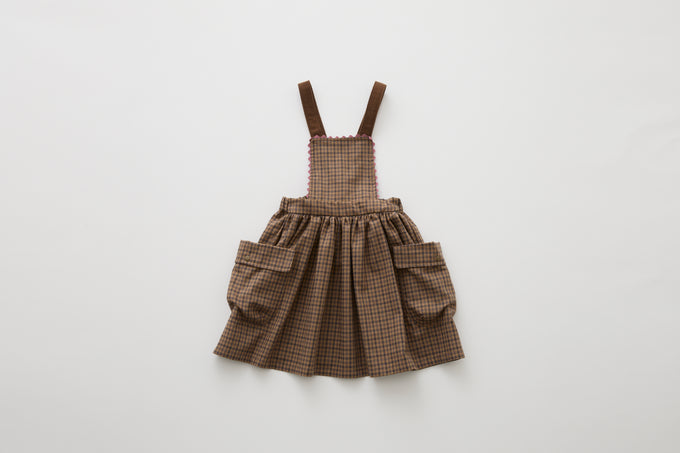 eLfinFolk <br>エルフィンフォルク<br>【26awご予約】<br>Country Check Pinafore Dress<br>09_elf-262F18