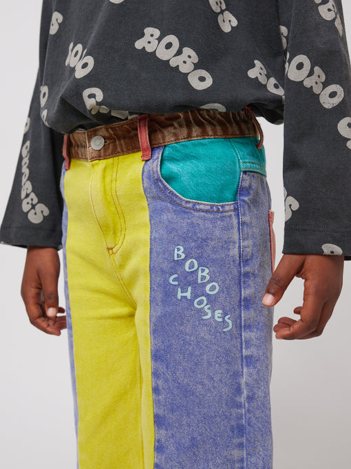 BOBOCHOSES<br>ボボショセス<br>【25ssご予約】<br>Color blockdenim pants<br>125AC08799102