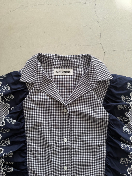 UNIONINI<br>ユニオニーニ<br>【27ssご予約】<br>teddy lace blouse<br>BL-038-2