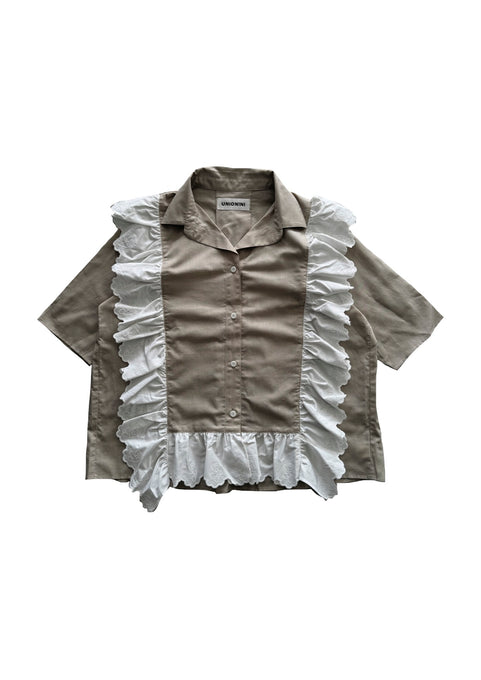 UNIONINI<br>ユニオニーニ<br>【27ssご予約】<br>teddy lace blouse<br>BL-038-1