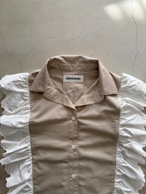 UNIONINI<br>ユニオニーニ<br>【27ssご予約】<br>teddy lace blouse<br>BL-038-1