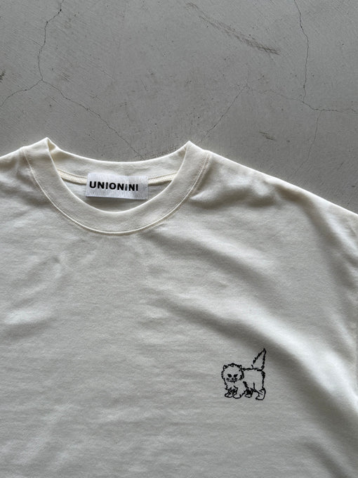 UNIONINI<br>ユニオニーニ<br>【27ssご予約】<br>cat cropped tee<br>CS-100