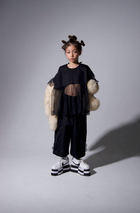 UNIONINI<br>ユニオニーニ<br>【26ssご予約】<br>teddybear lace long pants<br>PT-116