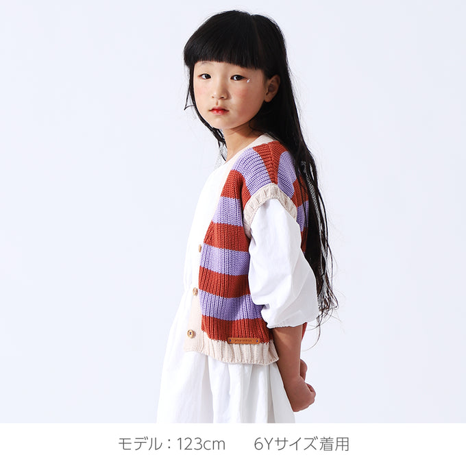 piupiuchic ピウピウチック<br>ボーダーニットベスト<br>SS24.TRC2405