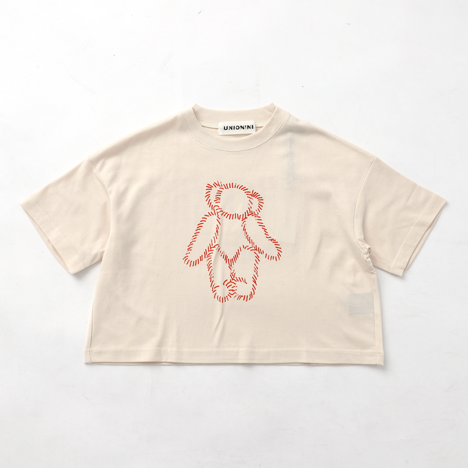 UNIONINI<br>ユニオニーニ<br>teddybear logo big tee<br>CS-049