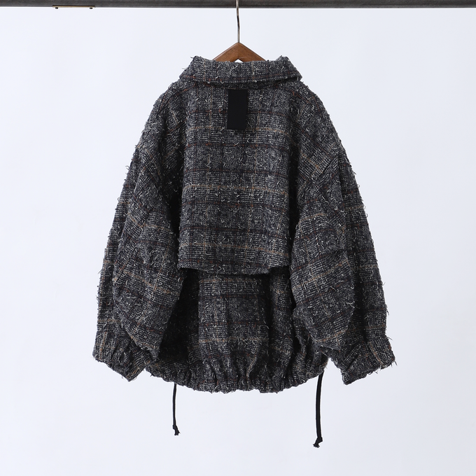 frankygrow<br>フランキーグロウ<br>NEEDLE PUNCHED COTTON TWEED CHECKED BLOUSONジャケット<br>25SOT-116