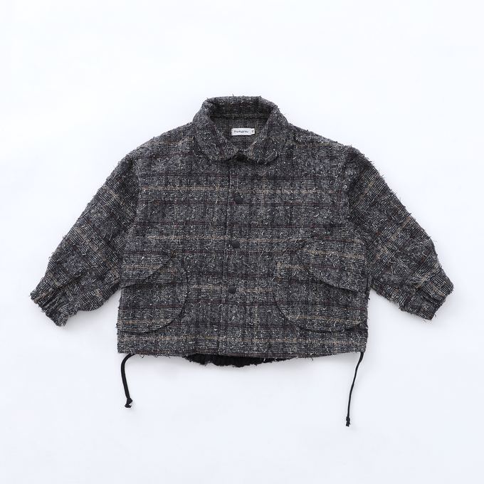 frankygrow<br>フランキーグロウ<br>NEEDLE PUNCHED COTTON TWEED CHECKED BLOUSONジャケット<br>25SOT-116