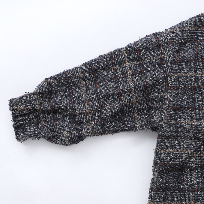 frankygrow<br>フランキーグロウ<br>NEEDLE PUNCHED COTTON TWEED CHECKED BLOUSONジャケット<br>25SOT-116