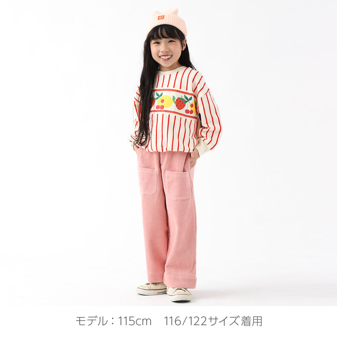 minirodini<br>ミニロディーニ<br>フルーツ柄ストライプスウェット<br>2372014900