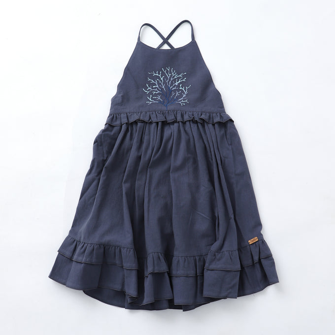 Popeline ポペリン<br>Mod.35.4フロント刺繍キャミワンピース<br>458011461