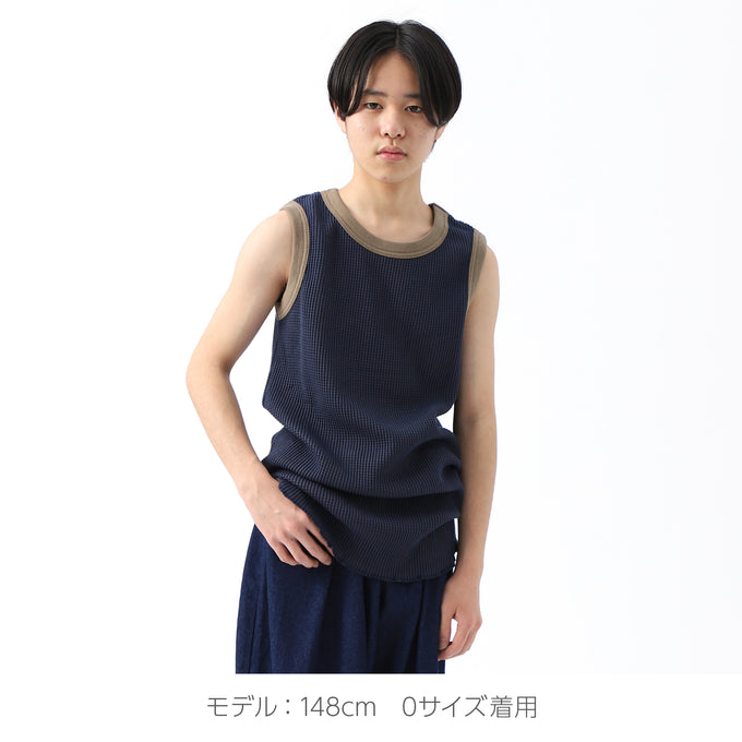 MOUN TEN.マウンテン<br>bicolor waffle tanktop<br>MT48-1315