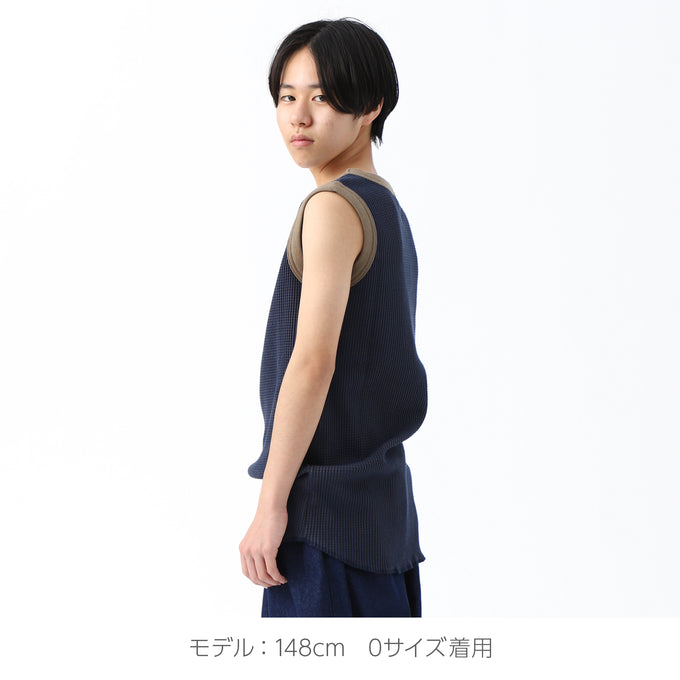 MOUN TEN.マウンテン<br>bicolor waffle tanktop<br>MT48-1315